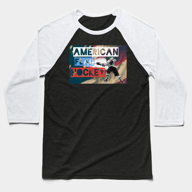 American flag hockey Baseball T-Shirt by pmeekukkuk